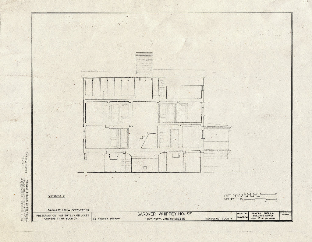 Blueprint HABS Mass,10-NANT,95- (Sheet 10 of 10) - Gardner-Whippey House, 64 Centre Street, Nantucket, Nantucket County, MA