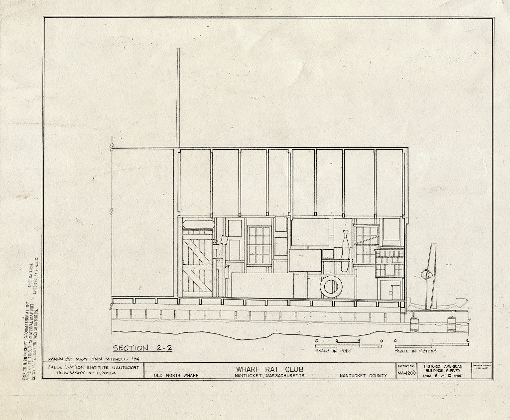 Blueprint HABS Mass,10-NANT,106- (Sheet 8 of 10) - Wharf Rat Club, Old North Wharf, Nantucket, Nantucket County, MA