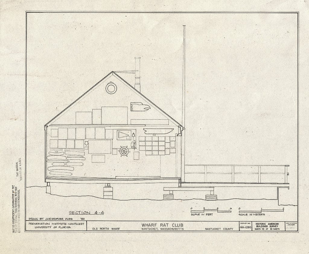 Blueprint HABS Mass,10-NANT,106- (Sheet 10 of 10) - Wharf Rat Club, Old North Wharf, Nantucket, Nantucket County, MA