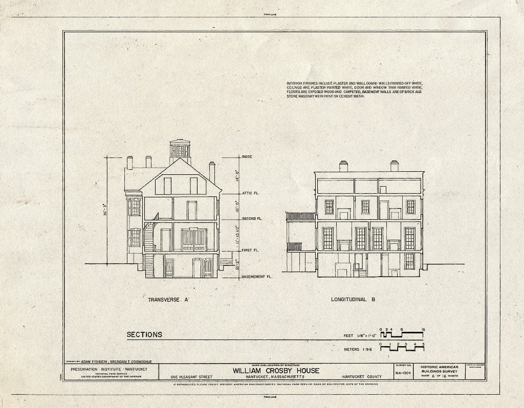 Blueprint HABS Mass,10-NANT,107- (Sheet 6 of 16) - William Crosby House, 1 Pleasant Street, Nantucket, Nantucket County, MA