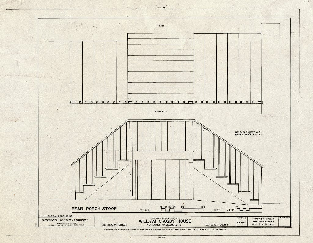 Blueprint HABS Mass,10-NANT,107- (Sheet 9 of 16) - William Crosby House, 1 Pleasant Street, Nantucket, Nantucket County, MA