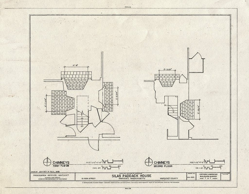 Blueprint HABS Mass,10-NANT,111- (Sheet 4 of 11) - Silas Paddack House, 18 India Street, Nantucket, Nantucket County, MA