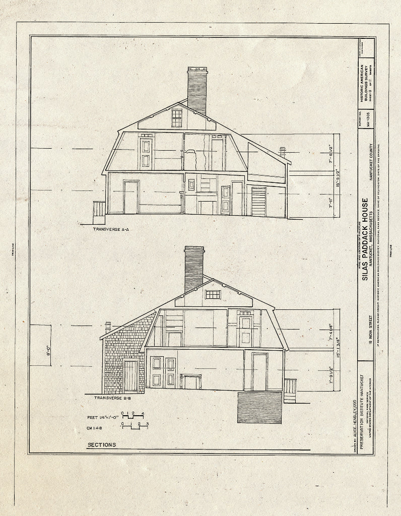 Blueprint HABS Mass,10-NANT,111- (Sheet 8 of 11) - Silas Paddack House, 18 India Street, Nantucket, Nantucket County, MA