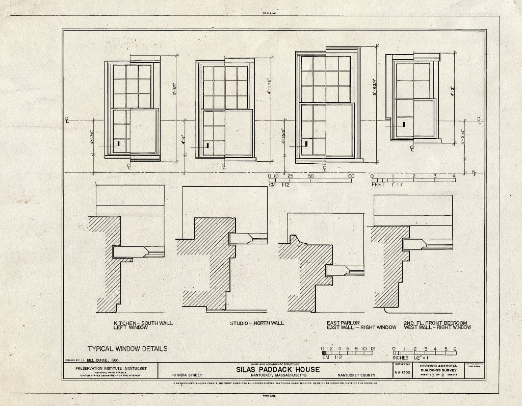 Blueprint HABS Mass,10-NANT,111- (Sheet 10 of 11) - Silas Paddack House, 18 India Street, Nantucket, Nantucket County, MA