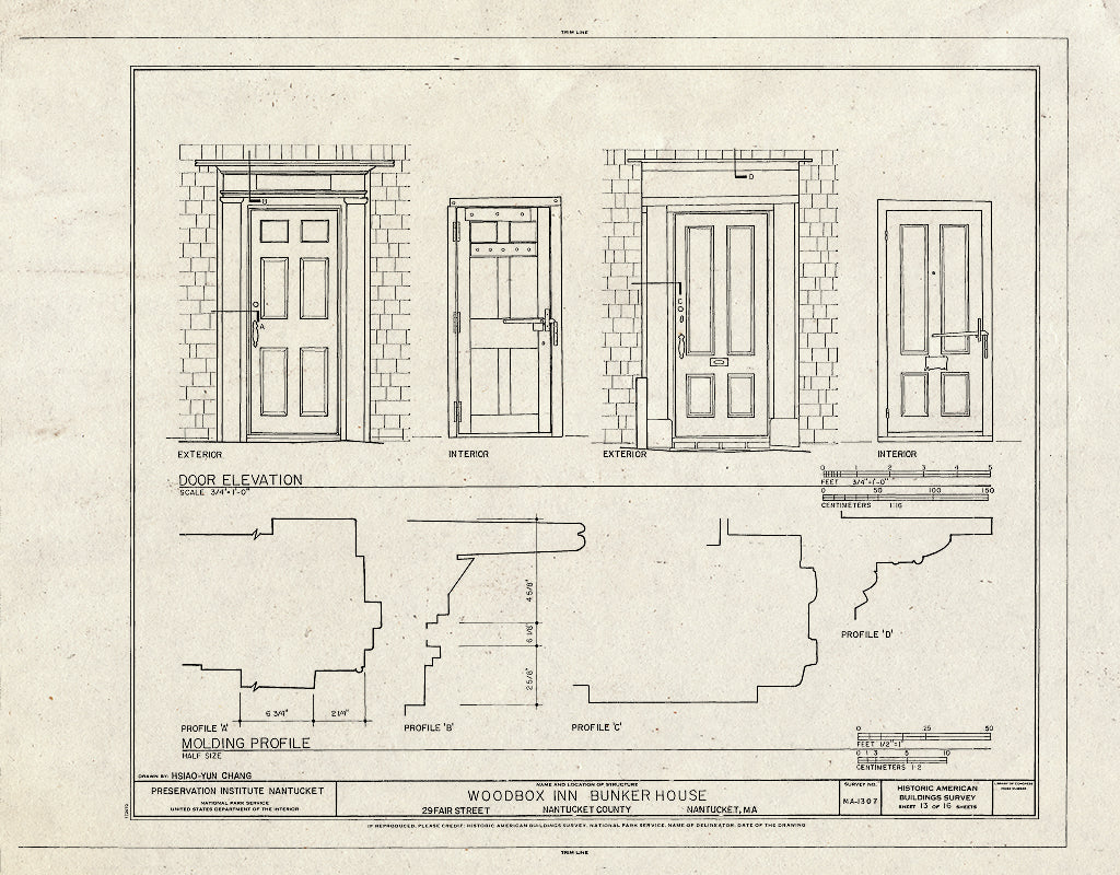Blueprint HABS Mass,10-NANT,112- (Sheet 13 of 16) - Woodbox Inn, 29 Fair Street, Nantucket, Nantucket County, MA