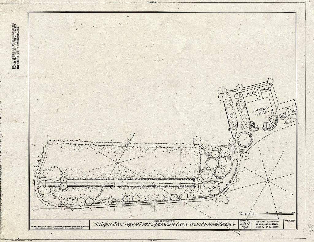 Blueprint Site Plan - Indian Hill Farm, Indian Hill Street, West Newbury, Essex County, MA