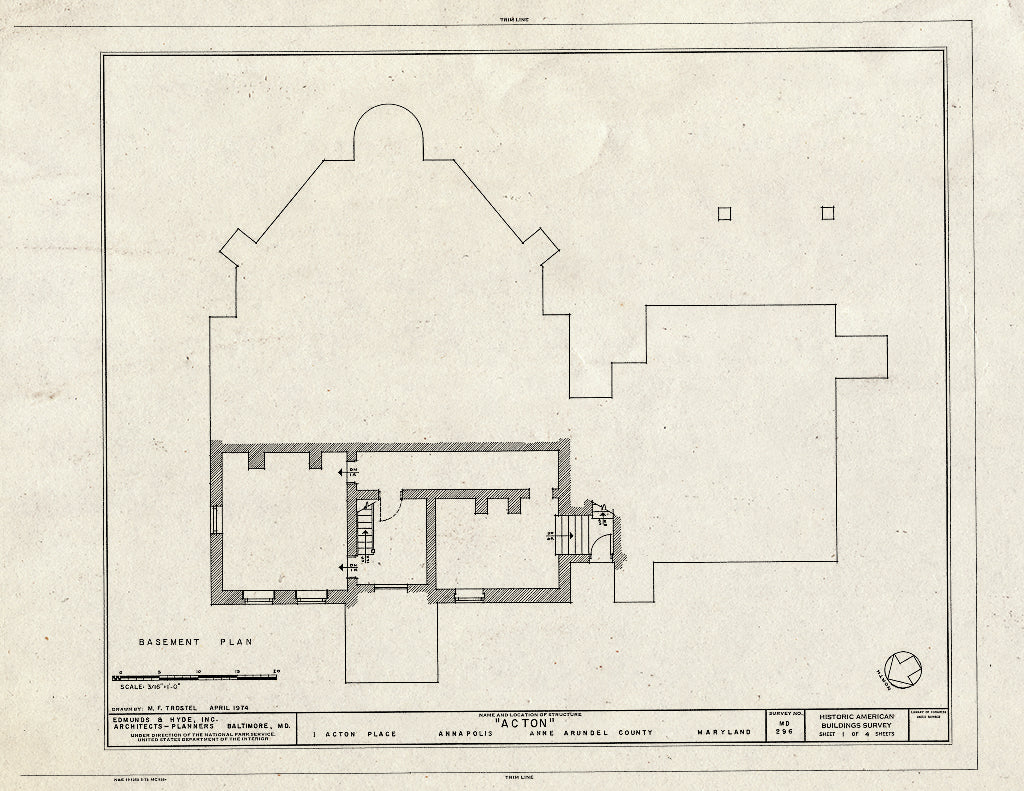 Blueprint HABS MD,2-Anna,20- (Sheet 1 of 4) - Acton, 1 Acton Place, Annapolis, Anne Arundel County, MD