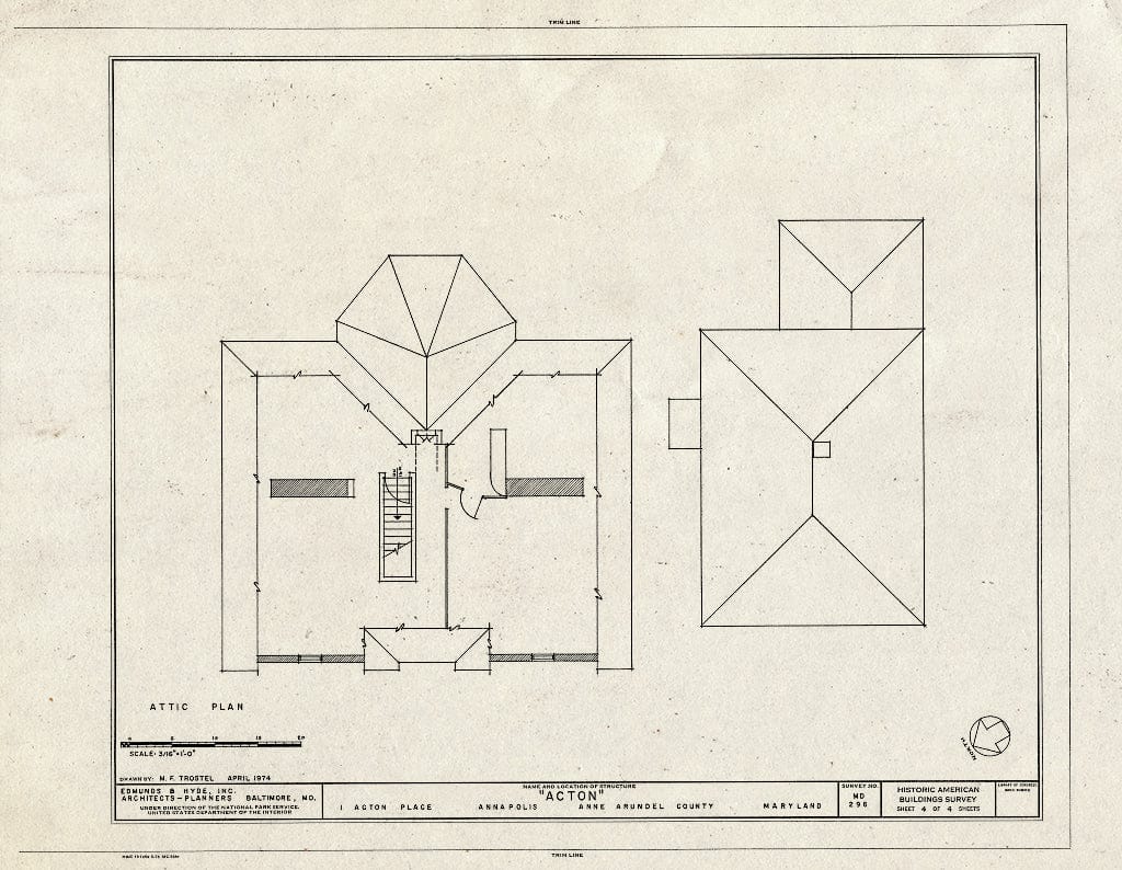 Blueprint HABS MD,2-Anna,20- (Sheet 4 of 4) - Acton, 1 Acton Place, Annapolis, Anne Arundel County, MD