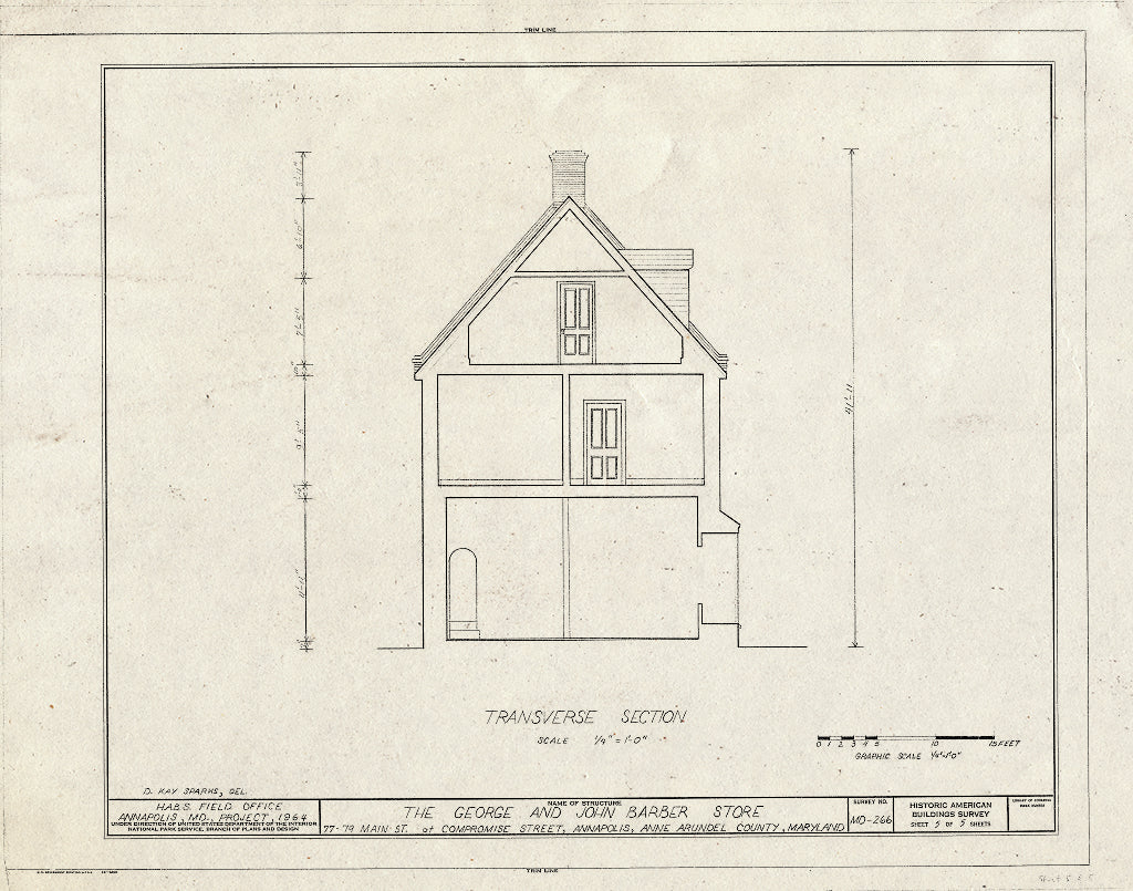 Blueprint HABS MD,2-Anna,48- (Sheet 5 of 5) - George & John Barber Store, 77-79 Main Street, Annapolis, Anne Arundel County, MD