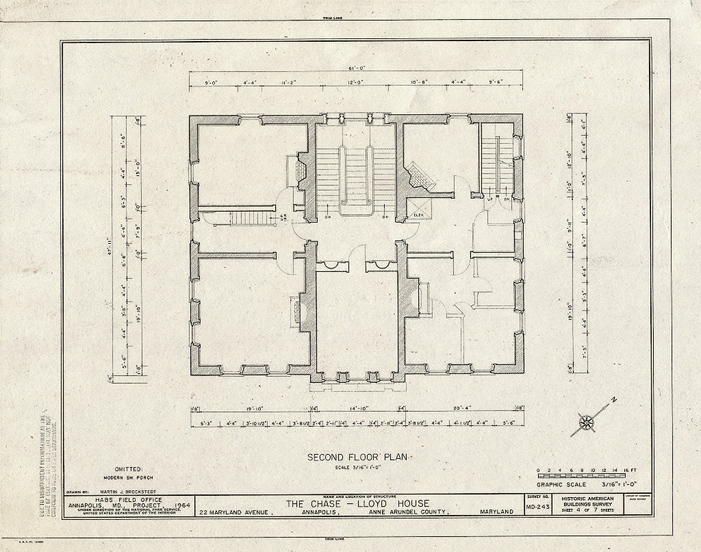 Blueprint HABS MD,2-Anna,2- (Sheet 4 of 7) - Chase-Lloyd House, 22 Maryland Avenue & King George Street, Annapolis, Anne Arundel County, MD
