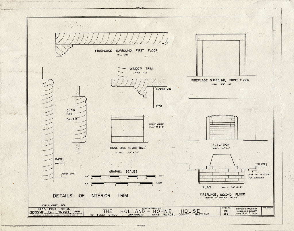 Blueprint HABS MD,2-Anna,54- (Sheet 5 of 5) - Holland-Hohne House, 45 Fleet Street, Annapolis, Anne Arundel County, MD
