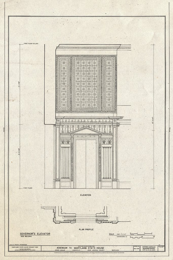 Blueprint HABS MD,2-Anna,4- (Sheet 20 of 45) - Maryland State House, State Circle, Annapolis, Anne Arundel County, MD