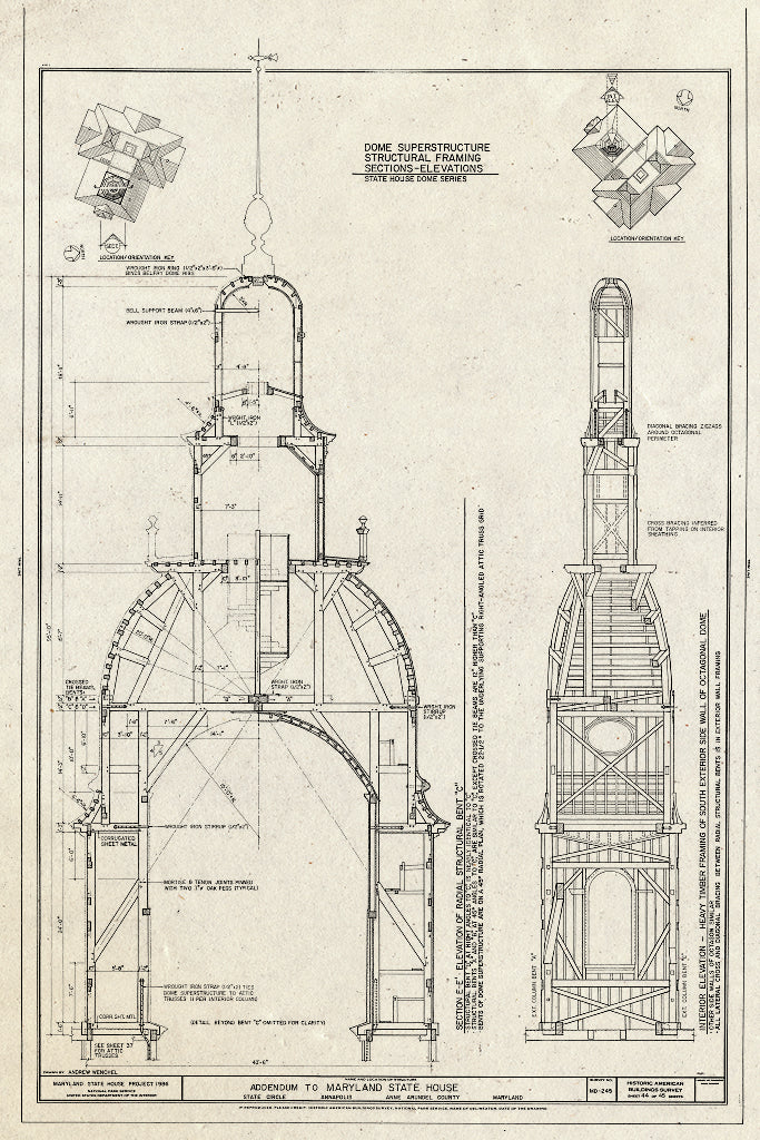 Blueprint HABS MD,2-Anna,4- (Sheet 44 of 45) - Maryland State House, State Circle, Annapolis, Anne Arundel County, MD