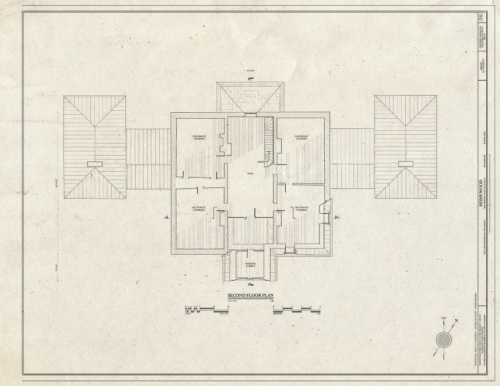 Blueprint HABS MD,4-BALT,1- (Sheet 5 of 34) - Homewood, North Charles & Thirty-Fourth Streets, Baltimore, Independent City, MD