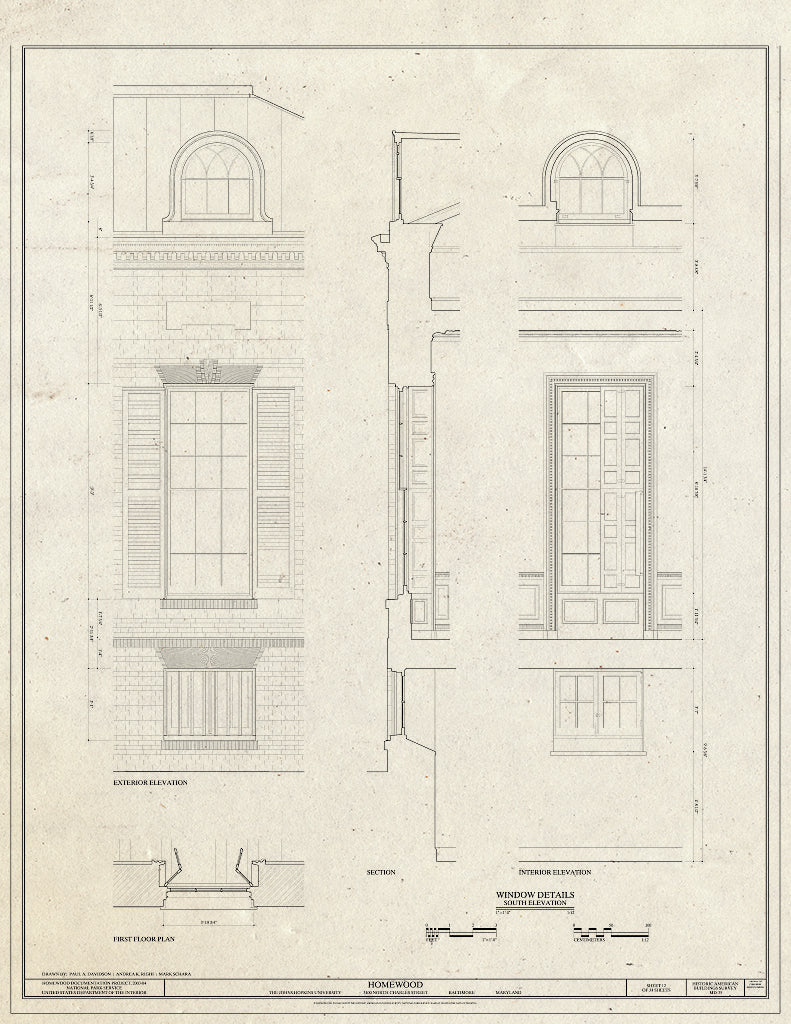 Blueprint HABS MD,4-BALT,1- (Sheet 12 of 34) - Homewood, North Charles & Thirty-Fourth Streets, Baltimore, Independent City, MD