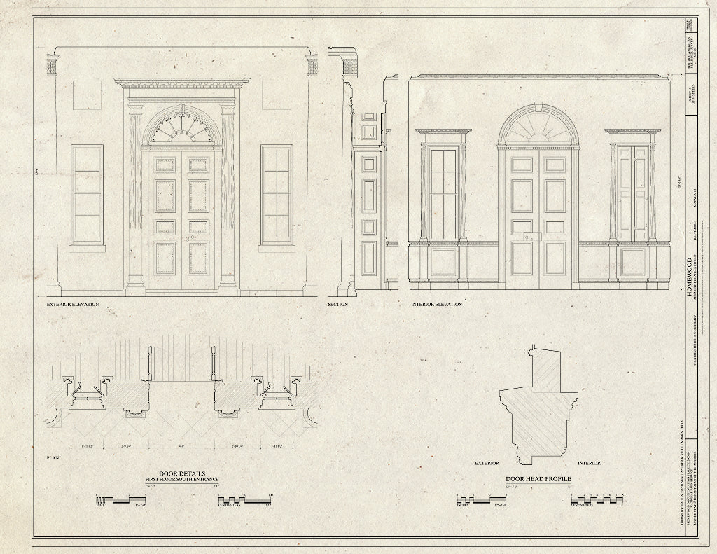 Blueprint HABS MD,4-BALT,1- (Sheet 13 of 34) - Homewood, North Charles & Thirty-Fourth Streets, Baltimore, Independent City, MD