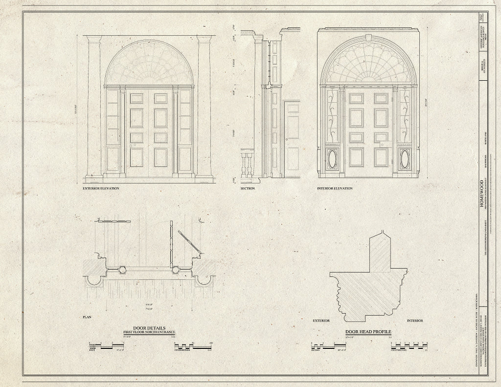 Blueprint HABS MD,4-BALT,1- (Sheet 14 of 34) - Homewood, North Charles & Thirty-Fourth Streets, Baltimore, Independent City, MD
