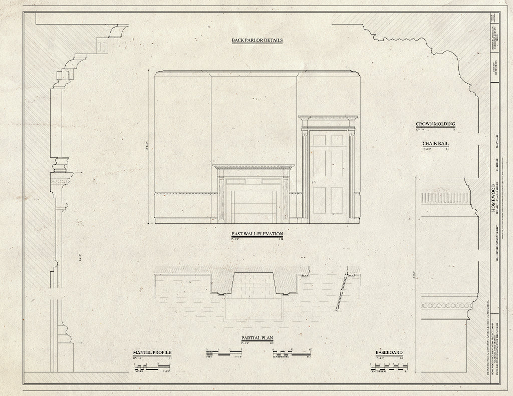 Blueprint HABS MD,4-BALT,1- (Sheet 19 of 34) - Homewood, North Charles & Thirty-Fourth Streets, Baltimore, Independent City, MD