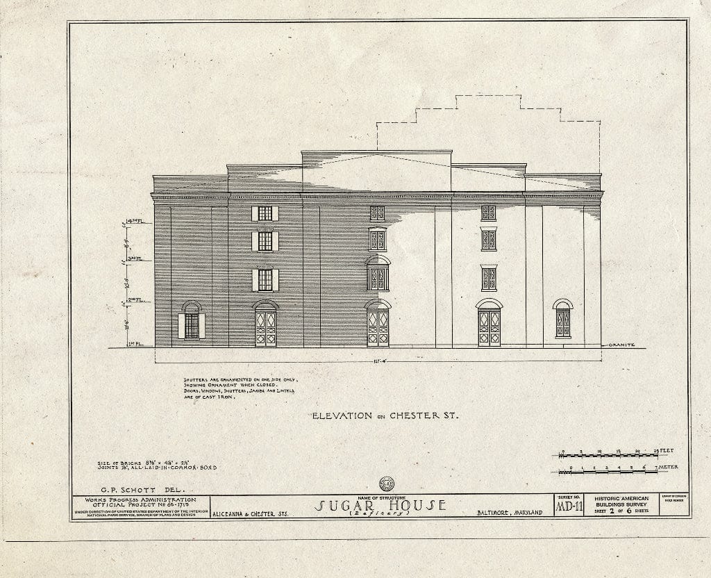 Blueprint HABS MD,4-BALT,17- (Sheet 2 of 6) - Sugar House (Refinery), Aliceanna & Chester Streets, Baltimore, Independent City, MD