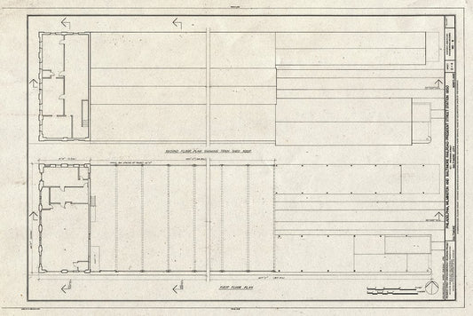 Blueprint 2. First and second floor plans - Philadelphia, Wilmington & Baltimore Railroad, President Street Station, President & Fleet Streets, Baltimore, Independent City, MD