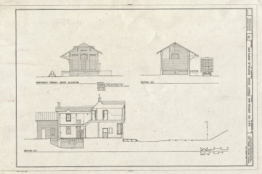 Blueprint HABS MD,16-ROCVI,2- (Sheet 5 of 5) - Baltimore & Ohio Railroad, Station & Freight House, 98 Baltimore Road, Rockville, Montgomery County, MD