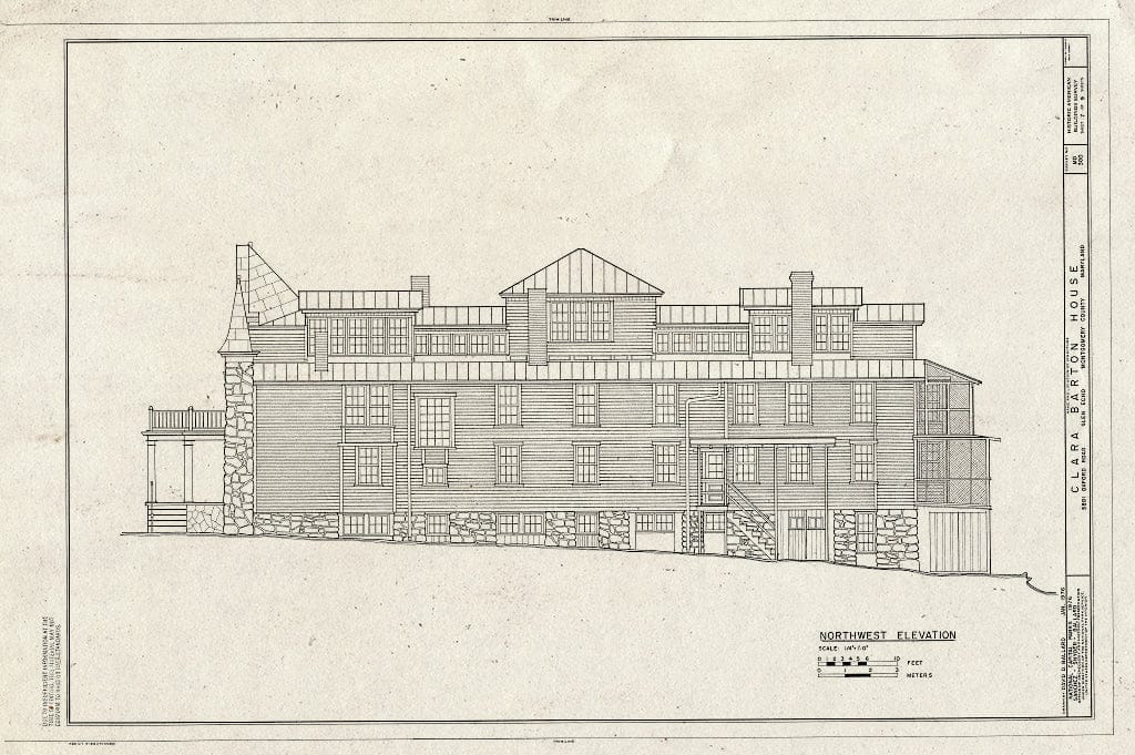 Blueprint HABS MD,16-GLENEC,2- (Sheet 7 of 9) - Clara Barton House, 5801 Oxford Road, George Washington Memorial Parkway, Glen Echo, Montgomery County, MD