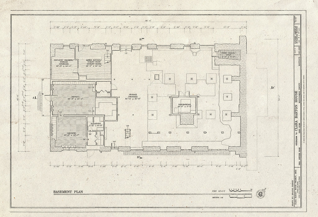 Blueprint HABS MD,16-GLENEC,2- (Sheet 3 of 17) - Clara Barton House, 5801 Oxford Road, George Washington Memorial Parkway, Glen Echo, Montgomery County, MD