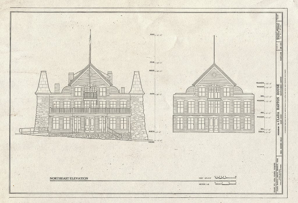 Blueprint HABS MD,16-GLENEC,2- (Sheet 8 of 17) - Clara Barton House, 5801 Oxford Road, George Washington Memorial Parkway, Glen Echo, Montgomery County, MD