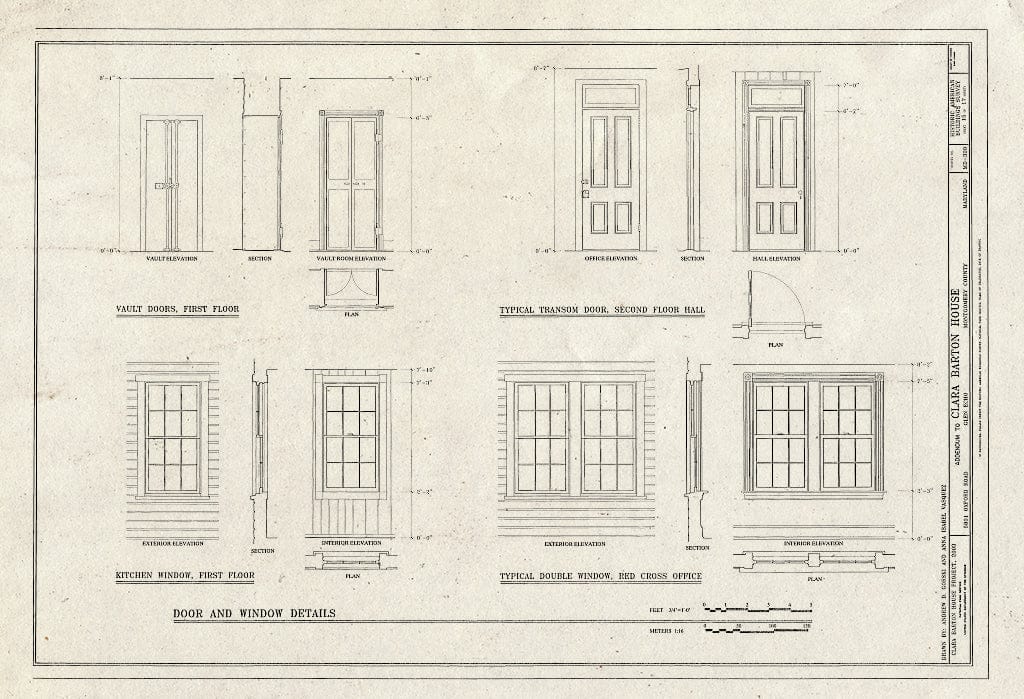Blueprint HABS MD,16-GLENEC,2- (Sheet 15 of 17) - Clara Barton House, 5801 Oxford Road, George Washington Memorial Parkway, Glen Echo, Montgomery County, MD