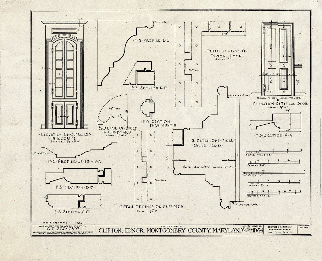 Blueprint HABS MD,16-EDNO,1- (Sheet 8 of 9) - Clifton, 17107 New Hampshire Avenue, Ednor, Montgomery County, MD