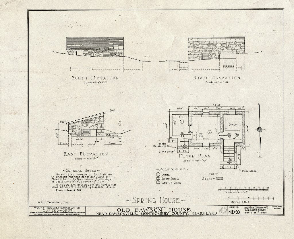 Blueprint HABS MD,16-DAWV.V,1- (Sheet 6 of 6) - Dawson House, 15200 Sugarland Road, Dawsonville, Montgomery County, MD