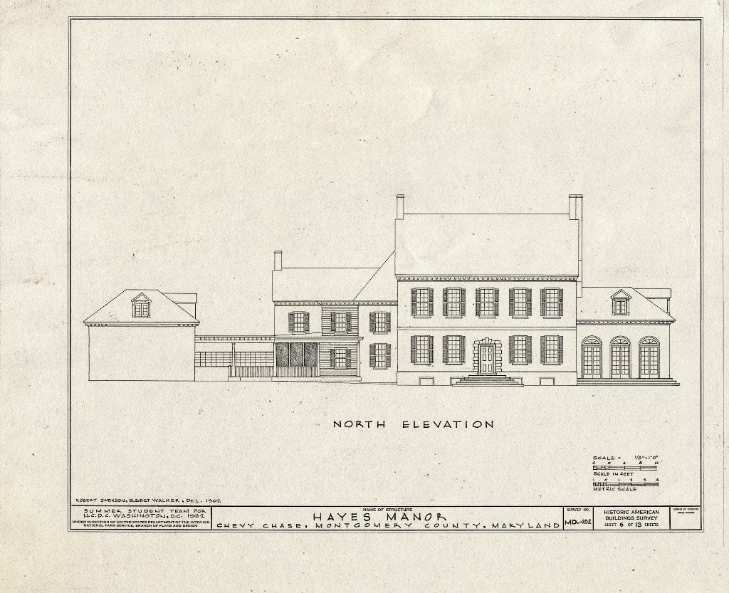 Blueprint HABS MD,16-CHEV,1- (Sheet 6 of 13) - Hayes Manor, 4101 Manor Road, Chevy Chase, Montgomery County, MD