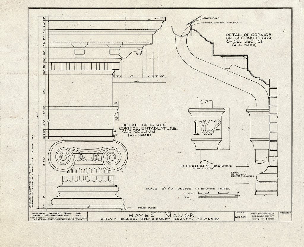 Blueprint HABS MD,16-CHEV,1- (Sheet 9 of 13) - Hayes Manor, 4101 Manor Road, Chevy Chase, Montgomery County, MD