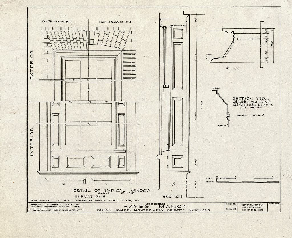 Blueprint HABS MD,16-CHEV,1- (Sheet 10 of 13) - Hayes Manor, 4101 Manor Road, Chevy Chase, Montgomery County, MD