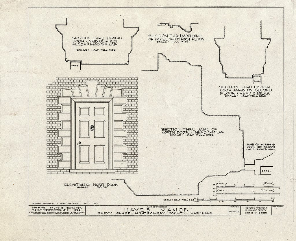 Blueprint HABS MD,16-CHEV,1- (Sheet 11 of 13) - Hayes Manor, 4101 Manor Road, Chevy Chase, Montgomery County, MD