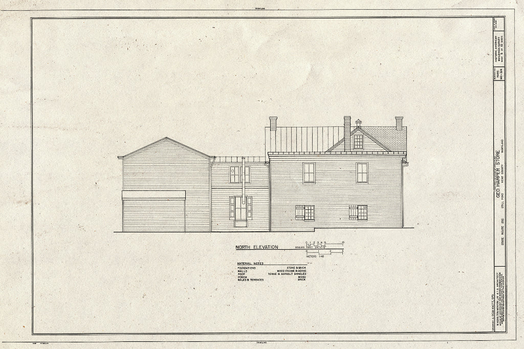 Blueprint HABS MD,15-STIPO,1- (Sheet 5 of 10) - George Harper Store, Maryland Route 292 & Main Street, Still Pond, Kent County, MD