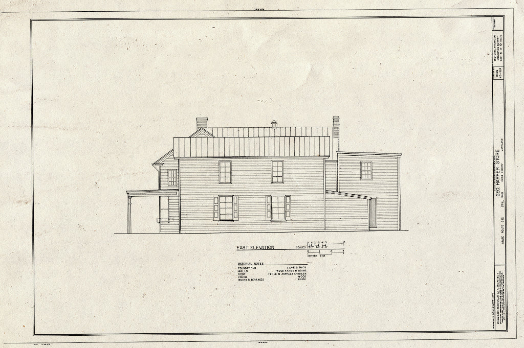 Blueprint HABS MD,15-STIPO,1- (Sheet 6 of 10) - George Harper Store, Maryland Route 292 & Main Street, Still Pond, Kent County, MD