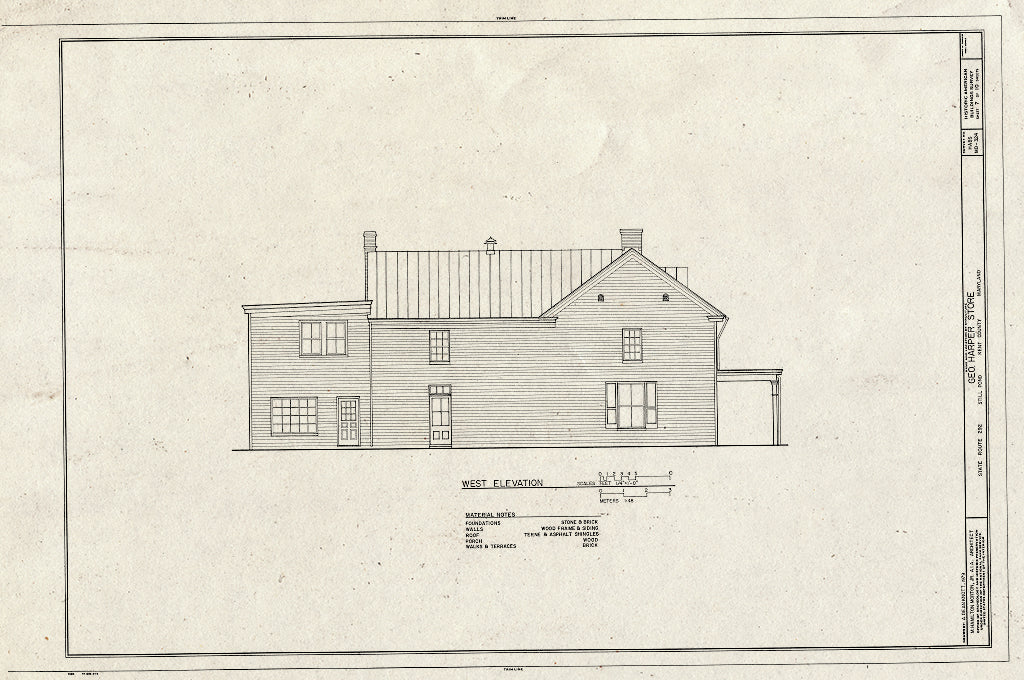 Blueprint HABS MD,15-STIPO,1- (Sheet 7 of 10) - George Harper Store, Maryland Route 292 & Main Street, Still Pond, Kent County, MD