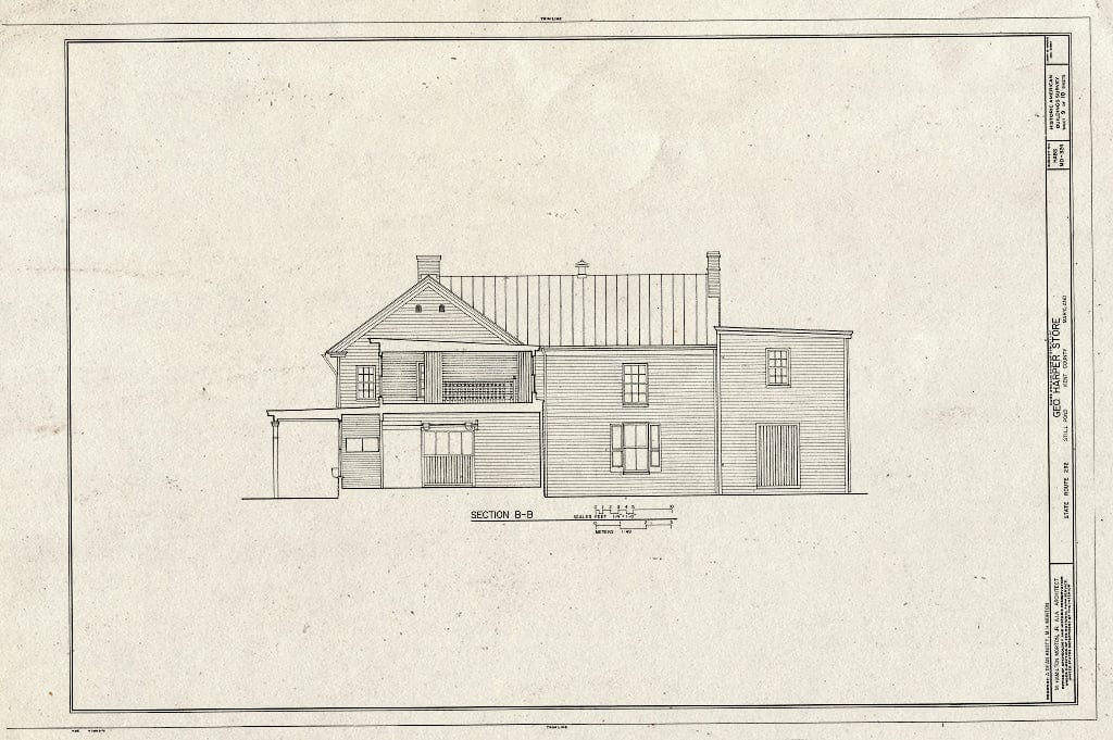 Blueprint HABS MD,15-STIPO,1- (Sheet 9 of 10) - George Harper Store, Maryland Route 292 & Main Street, Still Pond, Kent County, MD