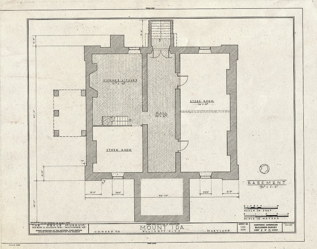 Blueprint HABS MD,14-ELLCI,10- (Sheet 2 of 13) - Mount Ida, 3691 Sarah's Lane, Ellicott City, Howard County, MD