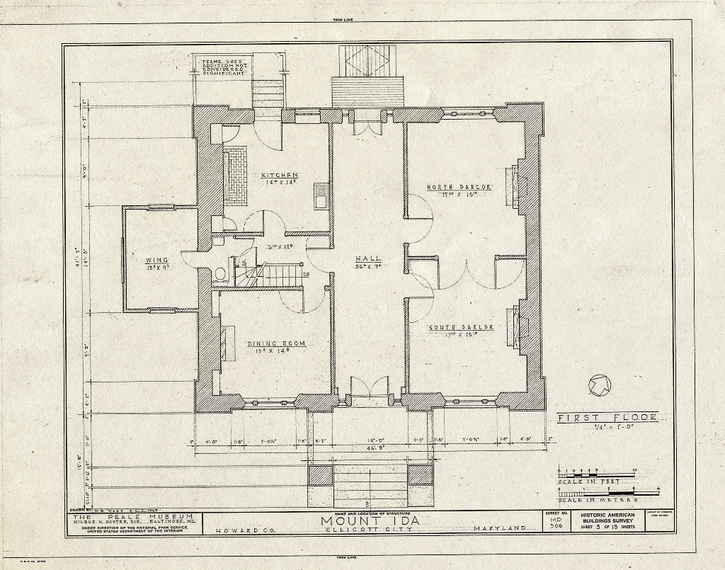 Blueprint HABS MD,14-ELLCI,10- (Sheet 3 of 13) - Mount Ida, 3691 Sarah's Lane, Ellicott City, Howard County, MD