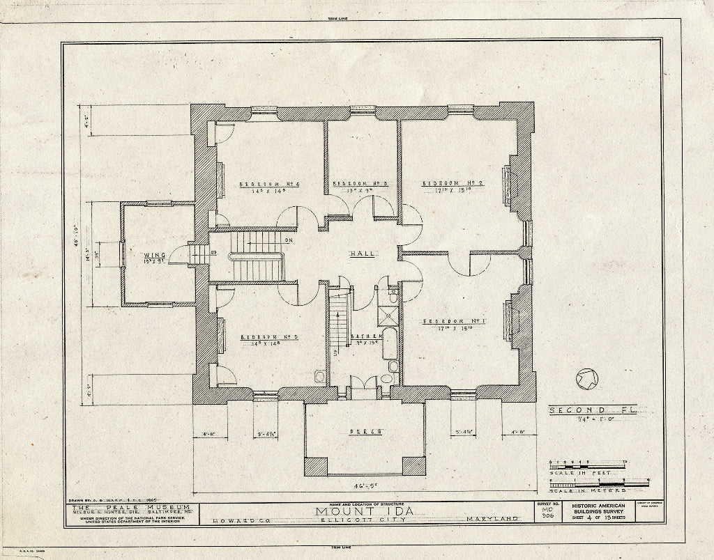 Blueprint HABS MD,14-ELLCI,10- (Sheet 4 of 13) - Mount Ida, 3691 Sarah's Lane, Ellicott City, Howard County, MD