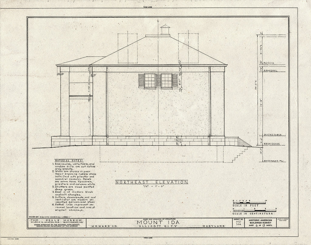Blueprint HABS MD,14-ELLCI,10- (Sheet 6 of 13) - Mount Ida, 3691 Sarah's Lane, Ellicott City, Howard County, MD