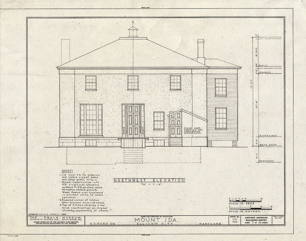 Blueprint HABS MD,14-ELLCI,10- (Sheet 7 of 13) - Mount Ida, 3691 Sarah's Lane, Ellicott City, Howard County, MD