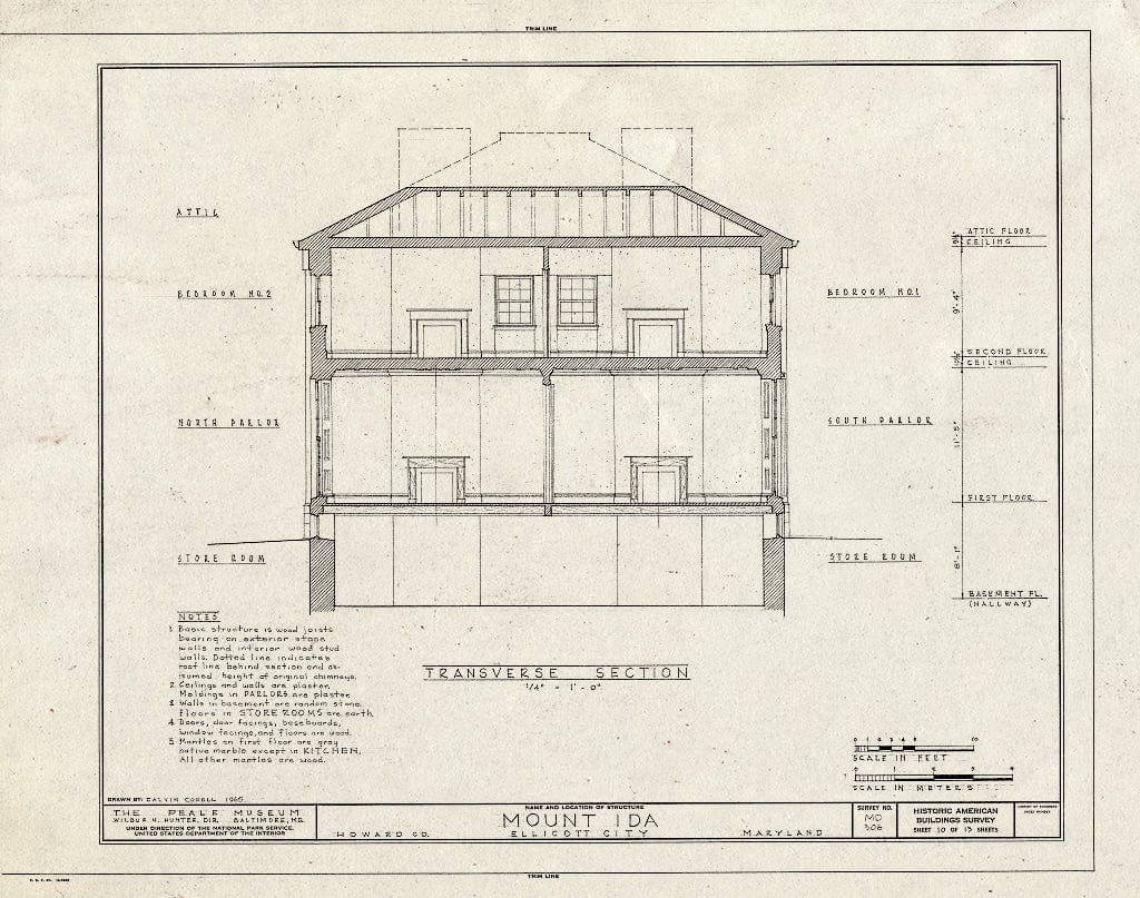 Blueprint HABS MD,14-ELLCI,10- (Sheet 10 of 13) - Mount Ida, 3691 Sarah's Lane, Ellicott City, Howard County, MD