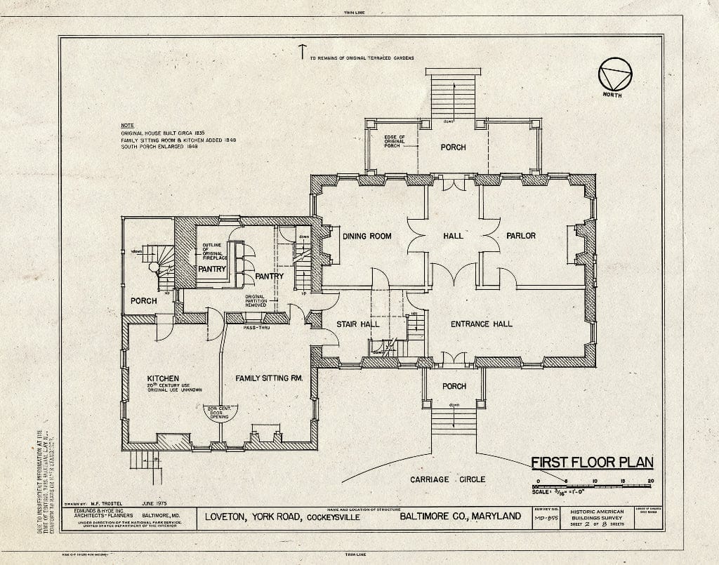 Blueprint HABS MD,3-Cock,1- (Sheet 2 of 8) - Loveton, York Road, Cockeysville, Baltimore County, MD