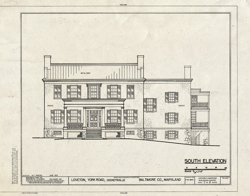 Blueprint HABS MD,3-Cock,1- (Sheet 7 of 8) - Loveton, York Road, Cockeysville, Baltimore County, MD