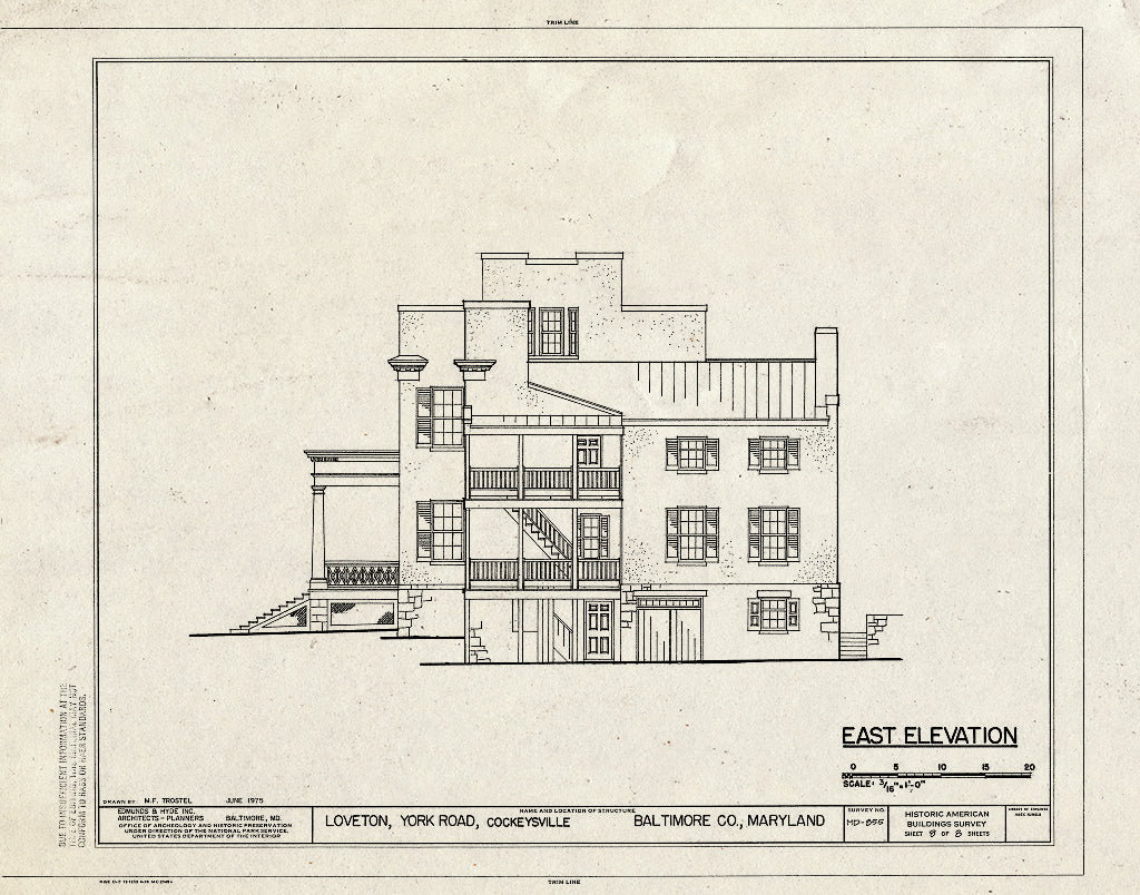 Blueprint HABS MD,3-Cock,1- (Sheet 8 of 8) - Loveton, York Road, Cockeysville, Baltimore County, MD