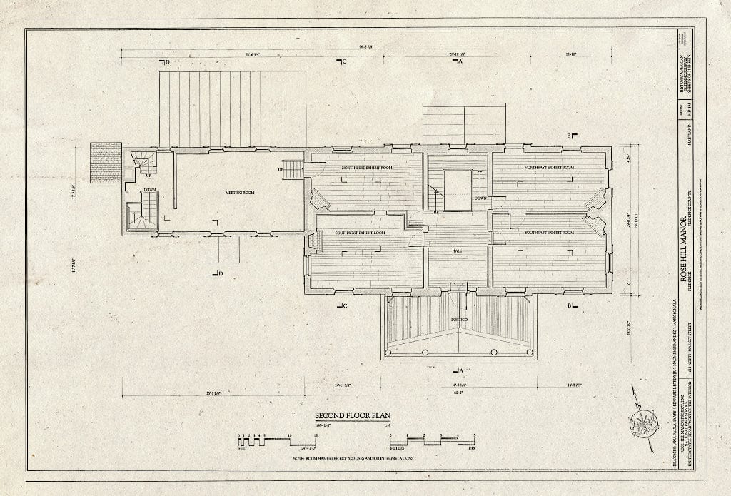 Blueprint HABS MD,11-FRED.V,10- (Sheet 5 of 31) - Rose Hill Manor, 1611 North Market Street, Frederick, Frederick County, MD