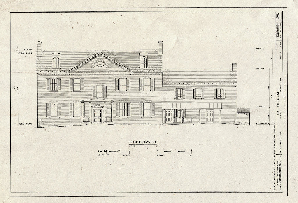 Blueprint HABS MD,11-FRED.V,10- (Sheet 10 of 31) - Rose Hill Manor, 1611 North Market Street, Frederick, Frederick County, MD
